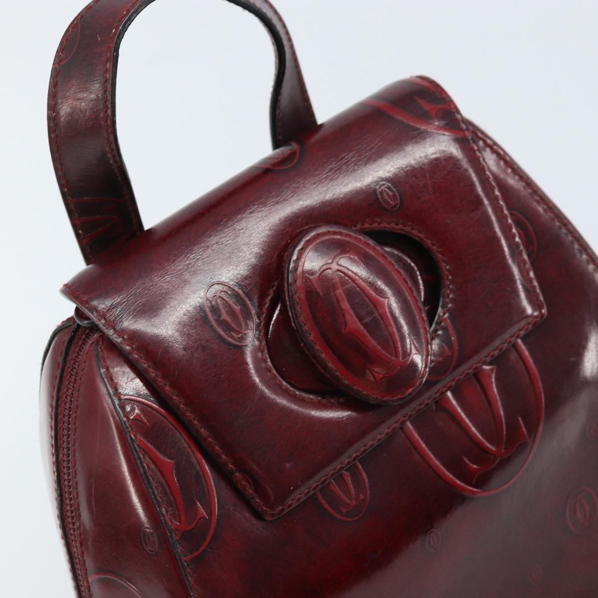 Cartier Happy Birthday Patent Leather Burgundy Patent_Leather Backpack Bag (Pre-Owned)