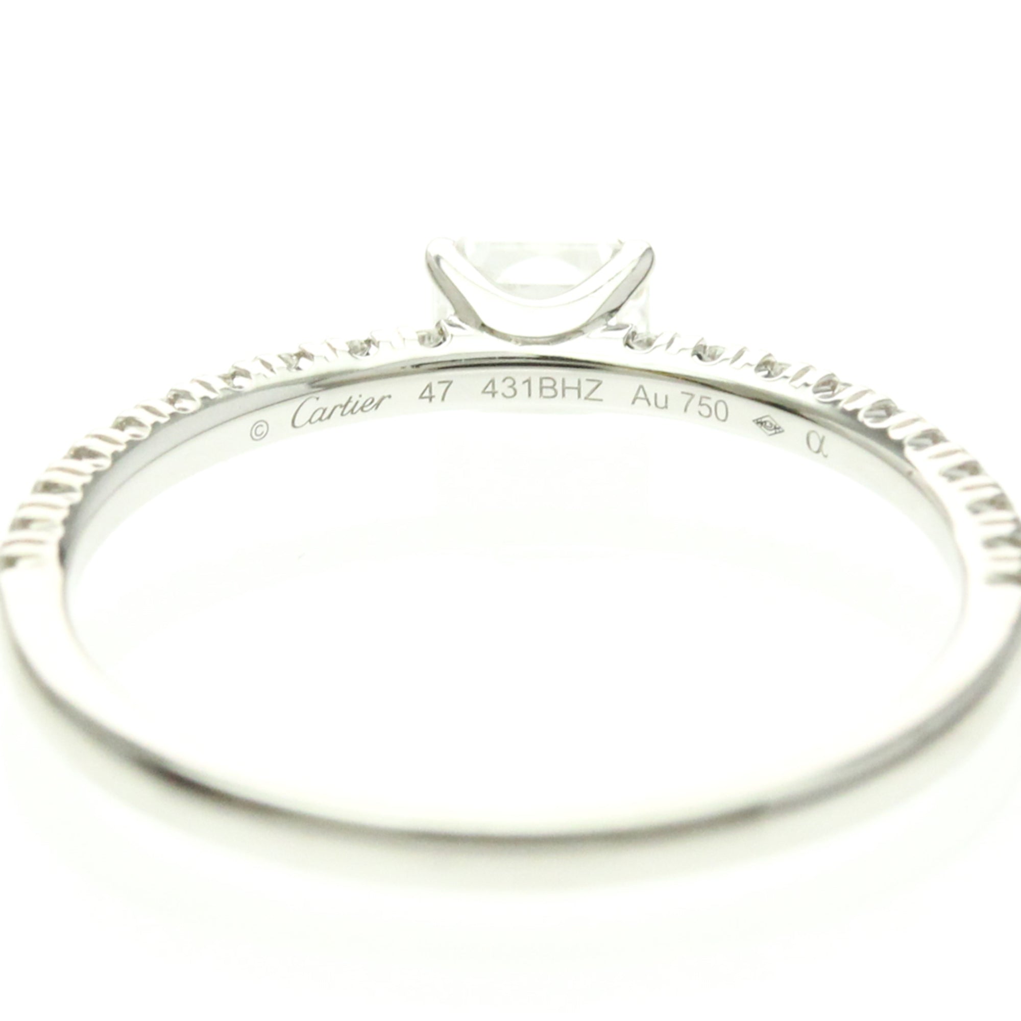 Cartier Etincelle De Cartier Solitaire Platinum With Rbc Diamond And Pave Diamonds G/Vs1 Silver Platinum Ring Jewelry (Pre-Owned)