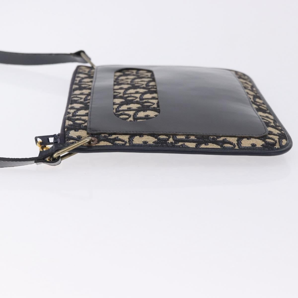 Christian Dior Trotter Shoulder Canvas Navy Canvas Handbag (Pre-Owned)