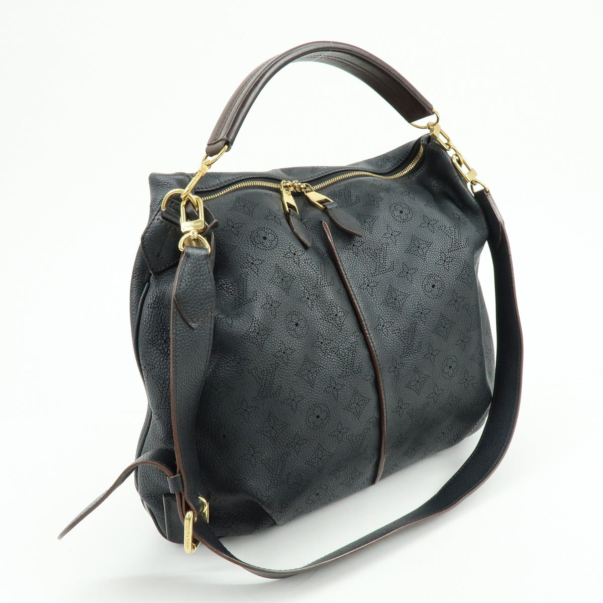 Louis Vuitton Selene Mahina Leather Black Leather Handbag (Pre-Owned)
