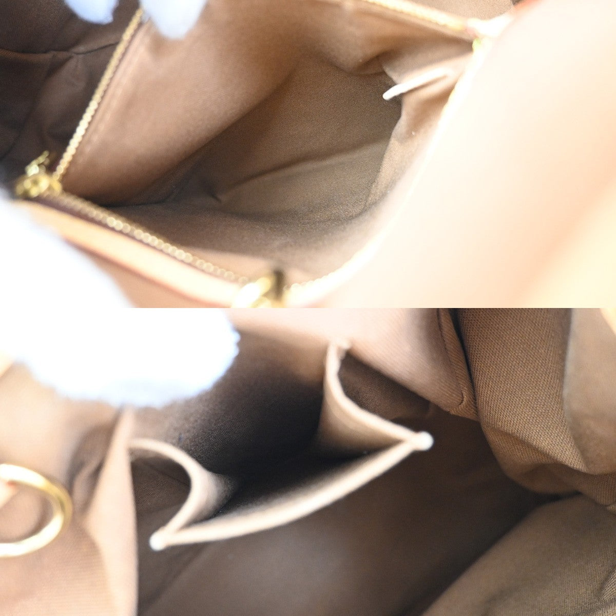 Louis Vuitton Batignolles Monogram Canvas Brown Leather Tote Bag Bag (Pre-Owned)