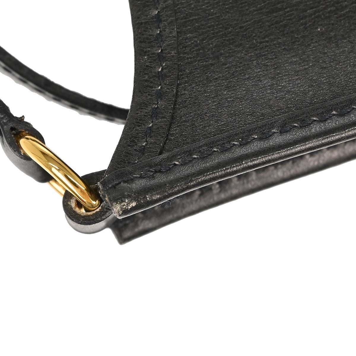 Hermes Long Strap Evelyne Box Calf Black Leather Shoulder Bag Bag (Pre-Owned)