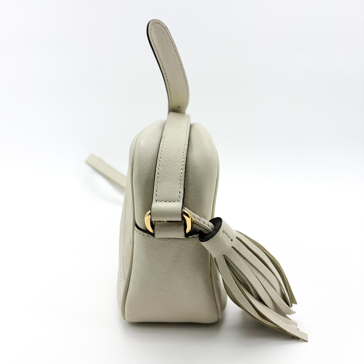 Gucci Soho Disco Nubuck Beige Calfskin Crossbody Bag Bag (Pre-Owned)