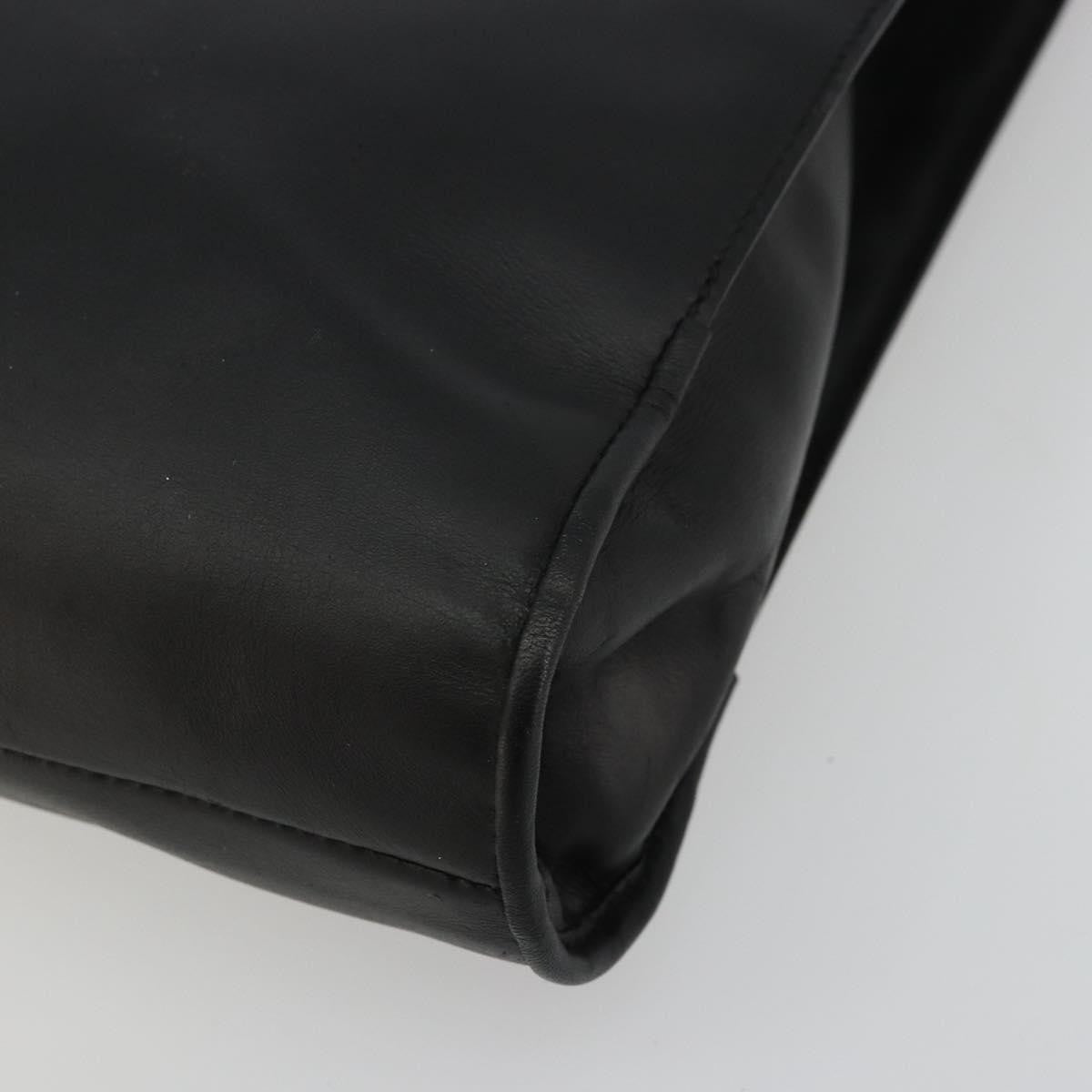 Gucci Vintage Tote Leather Black Leather Tote Bag Bag (Pre-Owned)