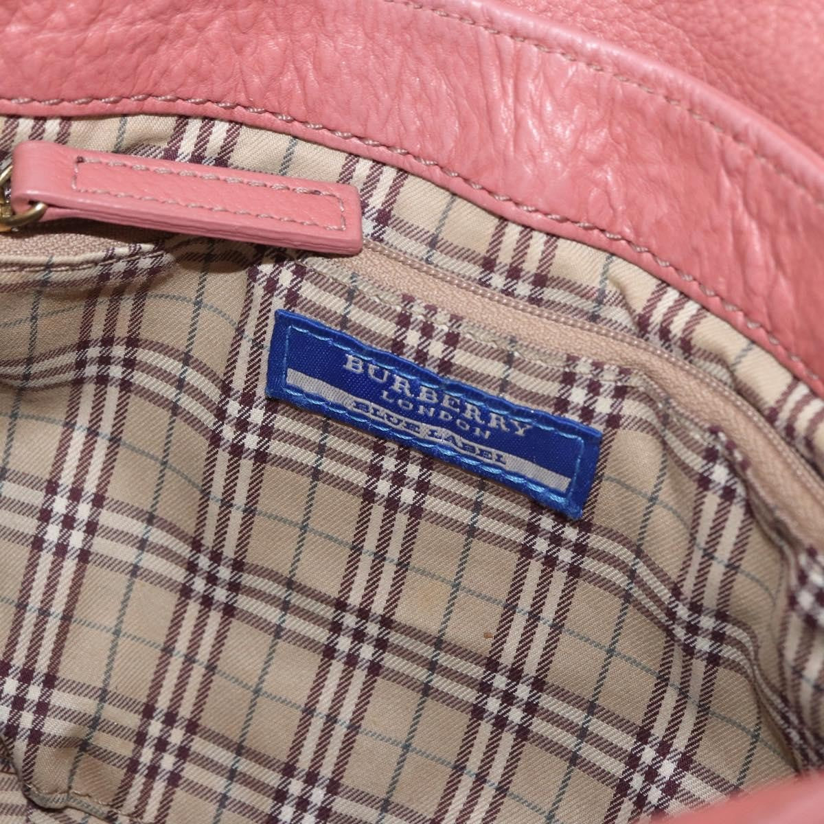 Burberry Blue Label Nylon Pink Leather Shoulder Bag Bag (Pre-Owned)