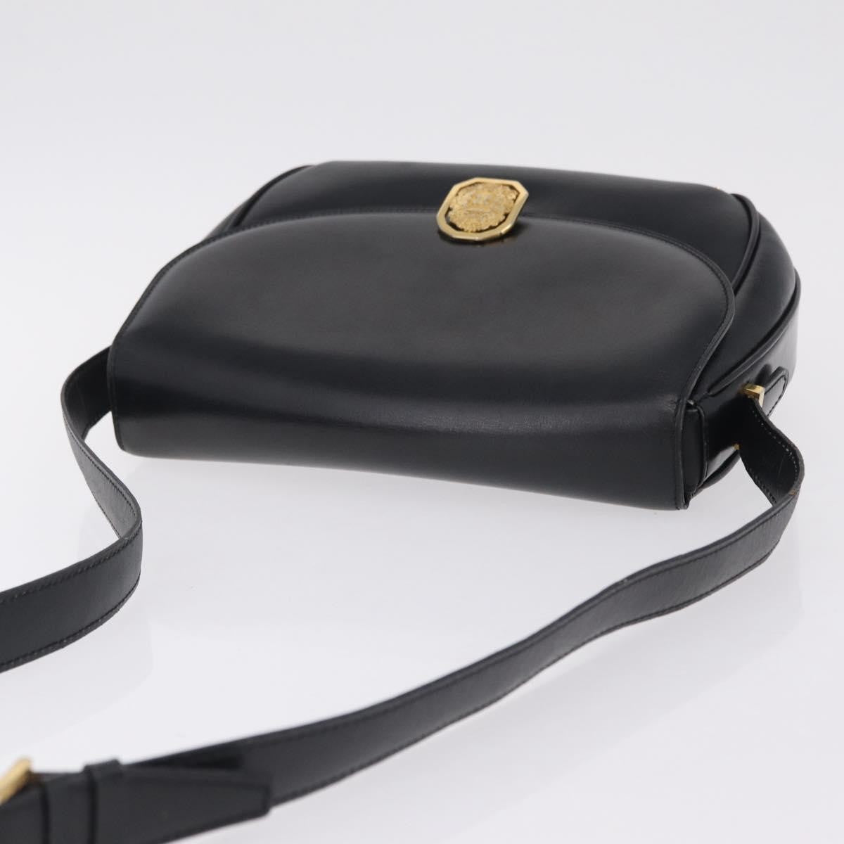 Celine Shoulder Leather Black Leather Shoulder Bag Bag (Pre-Owned)