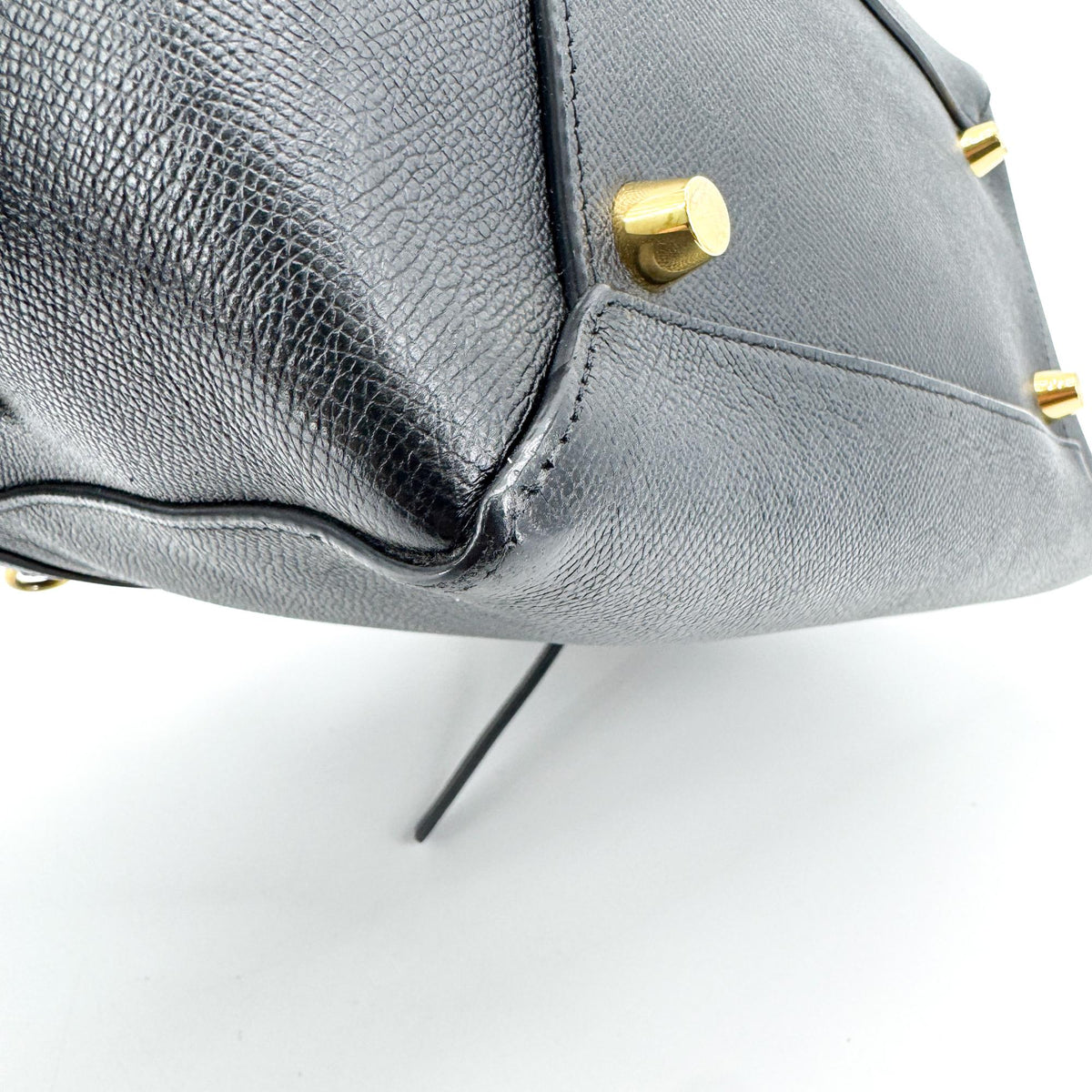 Celine Belt Calfskin Black Leather Handbag (Pre-Owned)