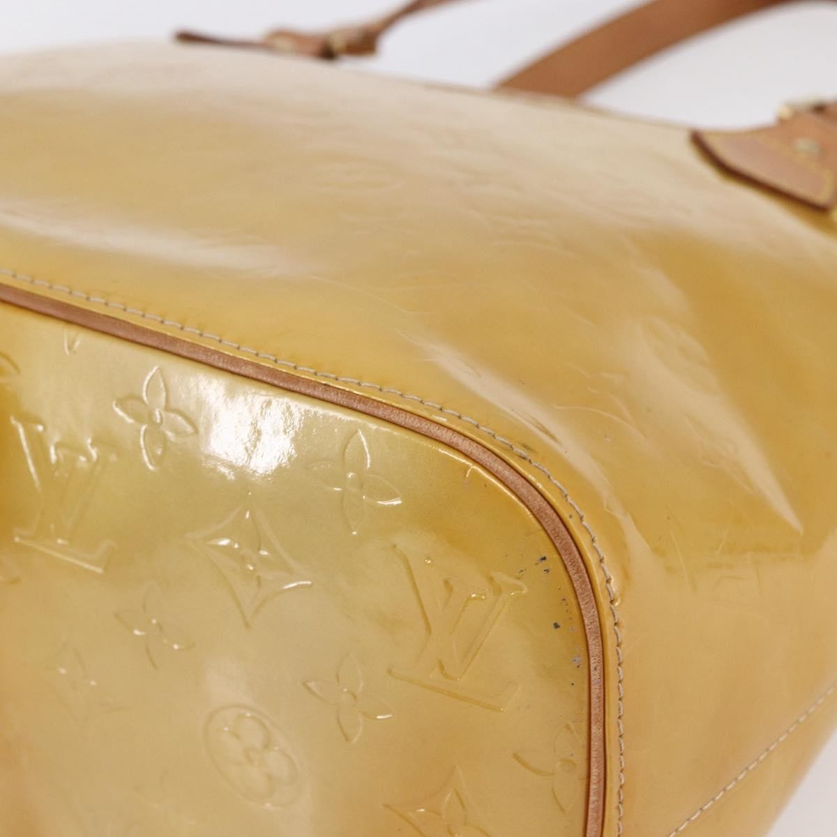 Louis Vuitton Houston Monogram Vernis Beige Patent_Leather Handbag (Pre-Owned)