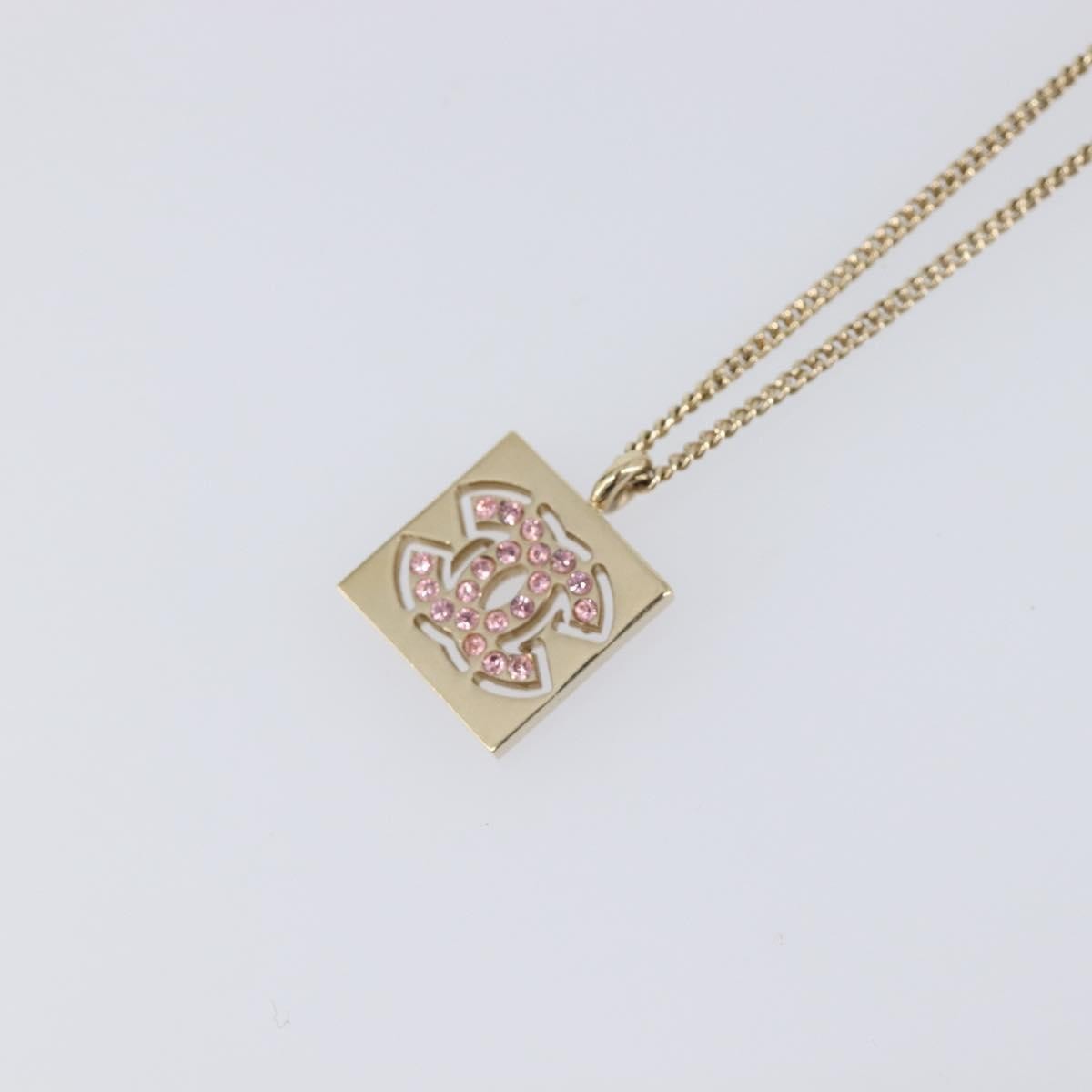 Chanel Square Cc Pendant Metal Gold Metal Necklace Jewelry (Pre-Owned)