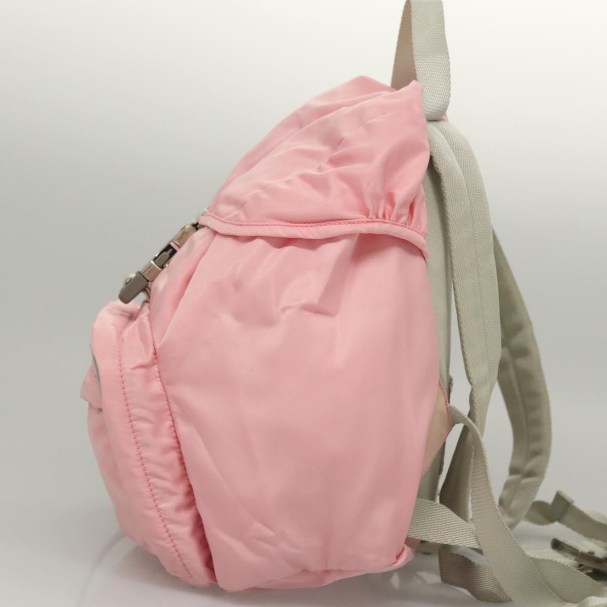 Prada Single Buckle Pocket Tessuto Pink Nylon Backpack Bag (Pre-Owned)