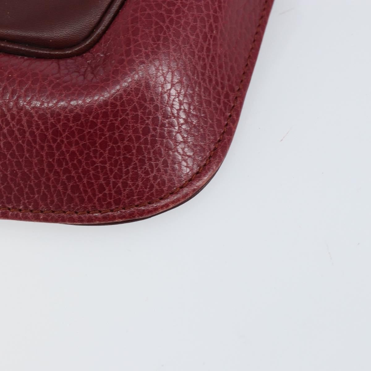 Cartier Must De Cartier Clutch Leather Burgundy Leather Clutche & Pouche Bag (Pre-Owned)