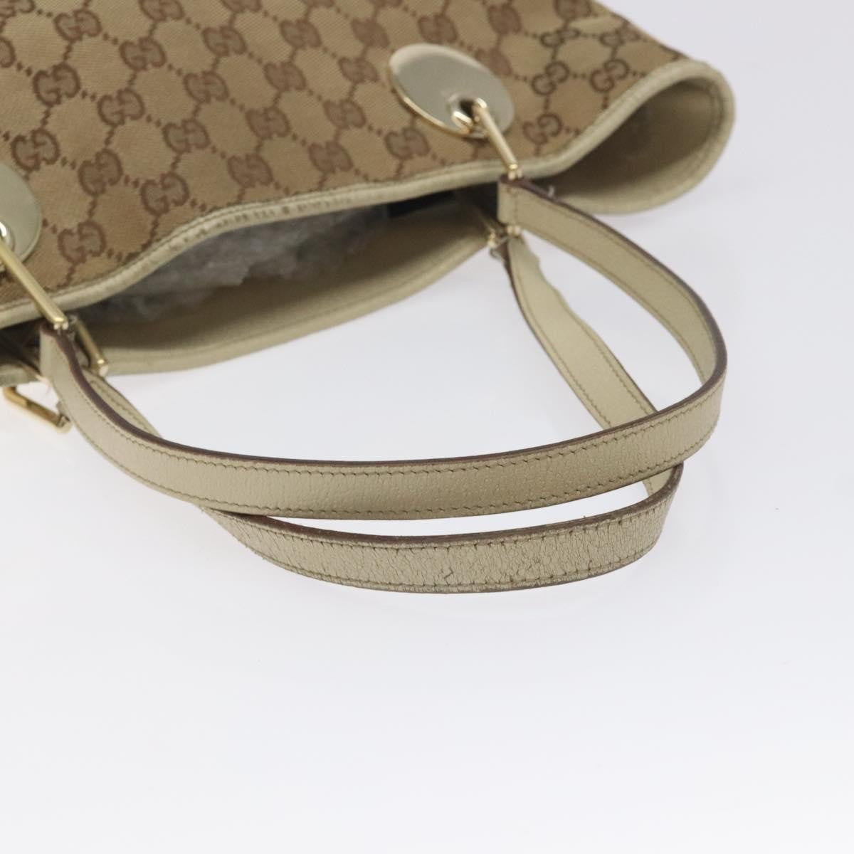 Gucci Gg Canvas Canvas Beige Canvas Tote Bag Bag (Pre-Owned)