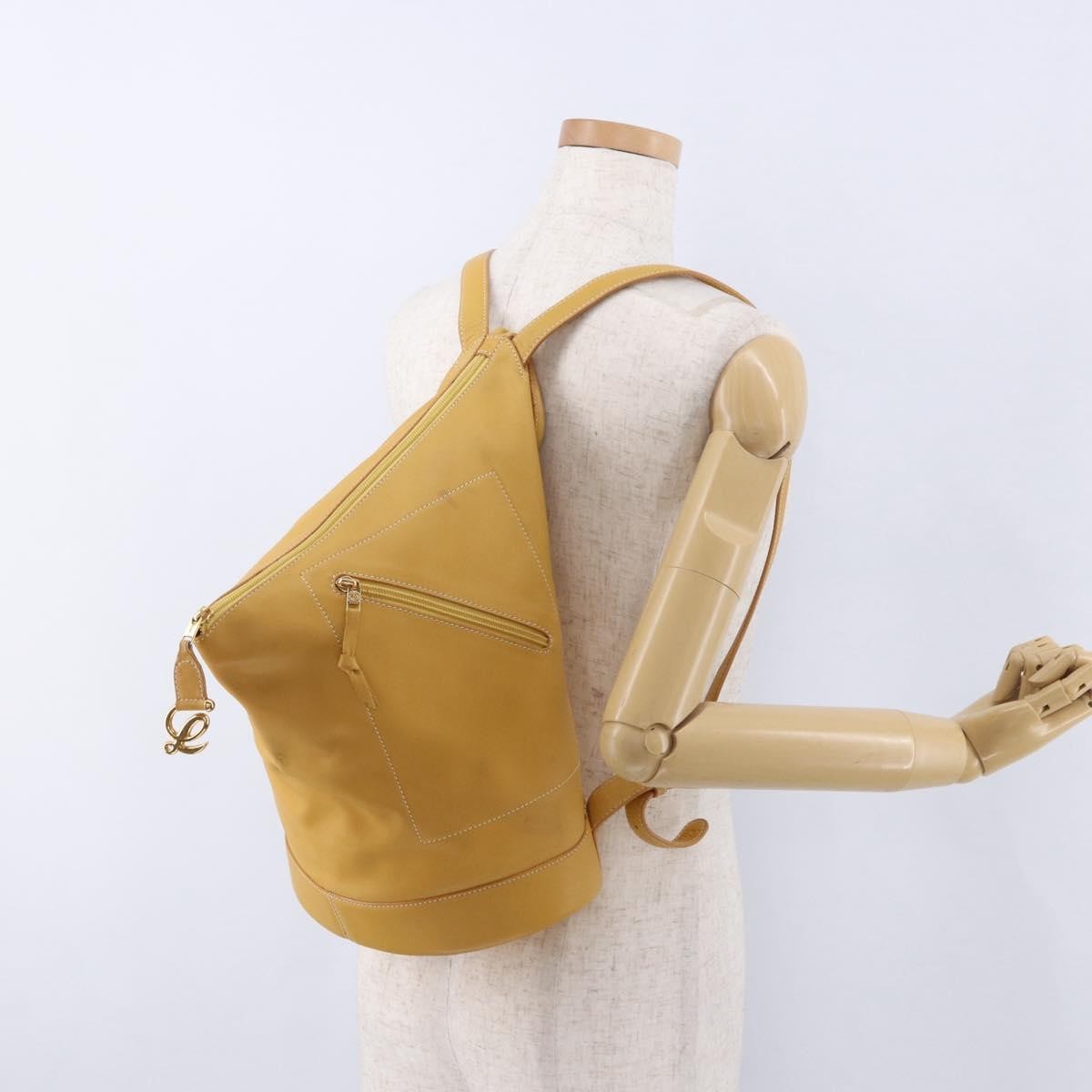 Loewe Anton Leather Yellow Leather Backpack Bag (Pre-Owned)