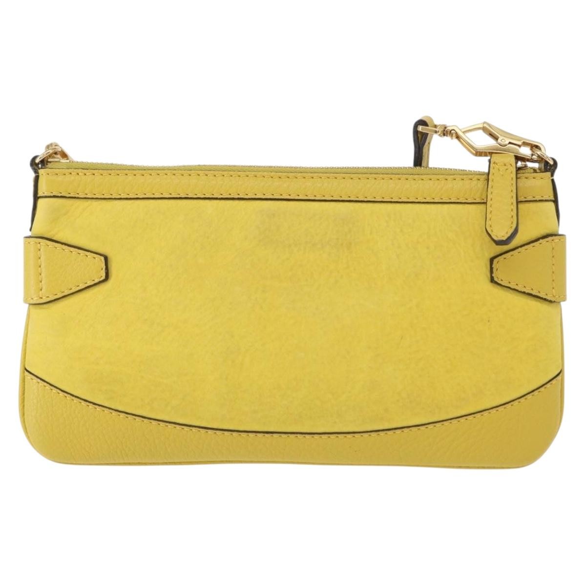 Burberry Vintage Leather Yellow Leather Shoulder Bag Bag (Pre-Owned)