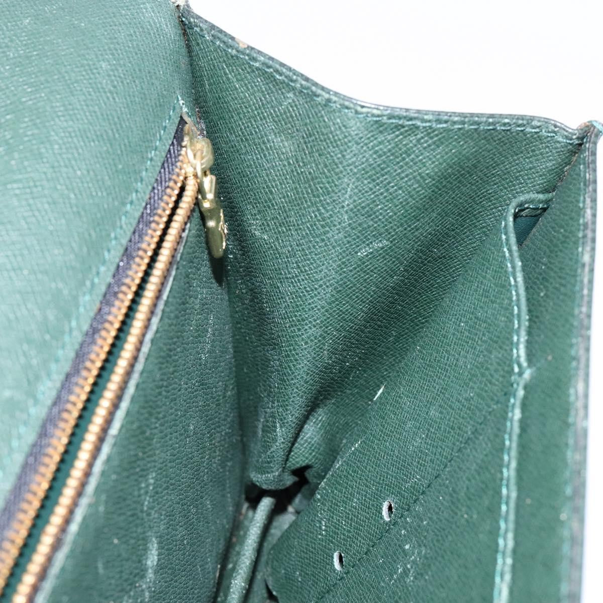 Louis Vuitton Serviette Kourad Taiga Leather Green Leather Clutche & Pouche Bag (Pre-Owned)