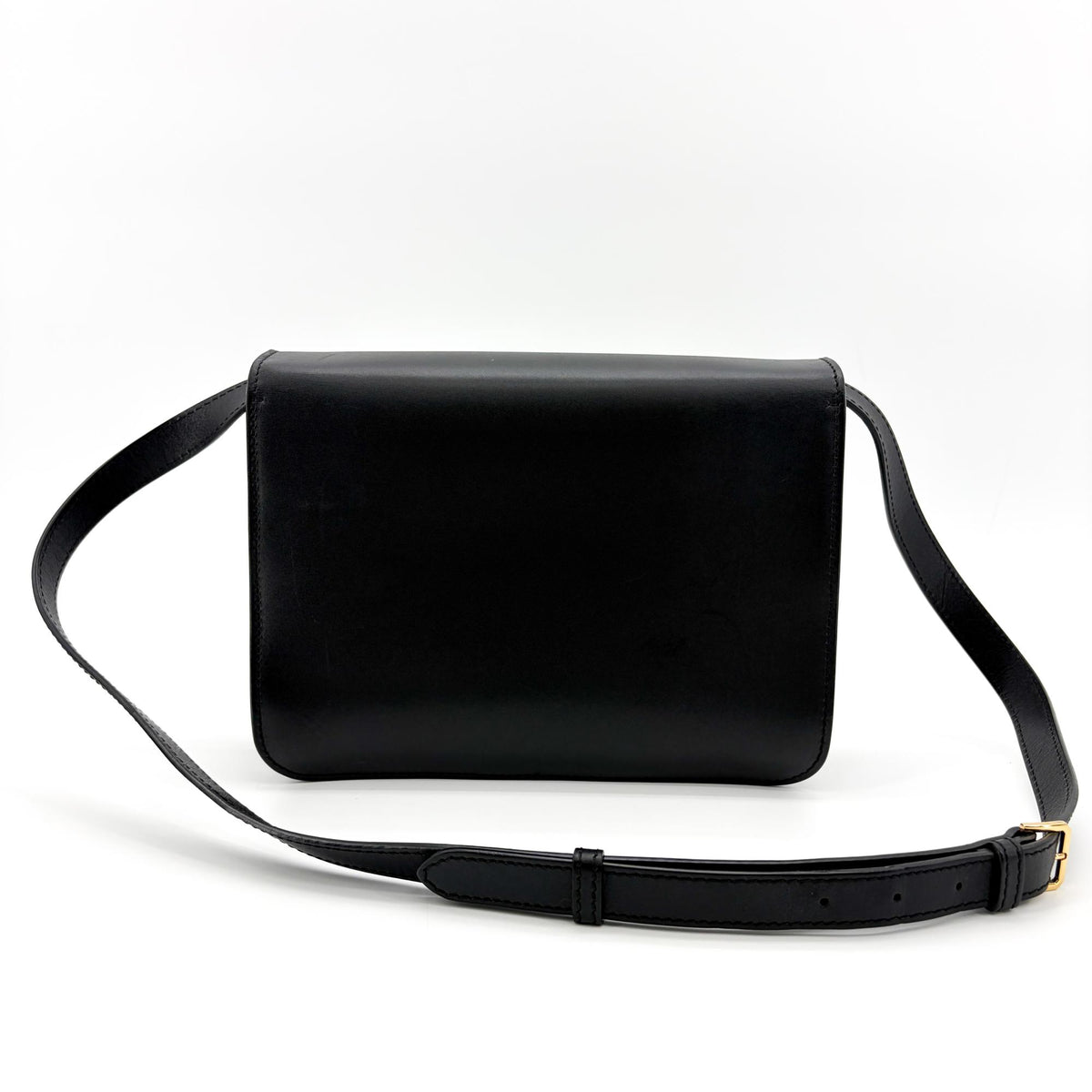 Burberry Tb Shoulder Bag Leather Black Leather Shoulder Bag Bag (Pre-Owned)