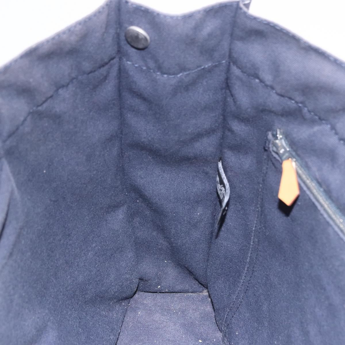 Hermes Fourre Tout Tote Canvas Navy Canvas Tote Bag Bag (Pre-Owned)