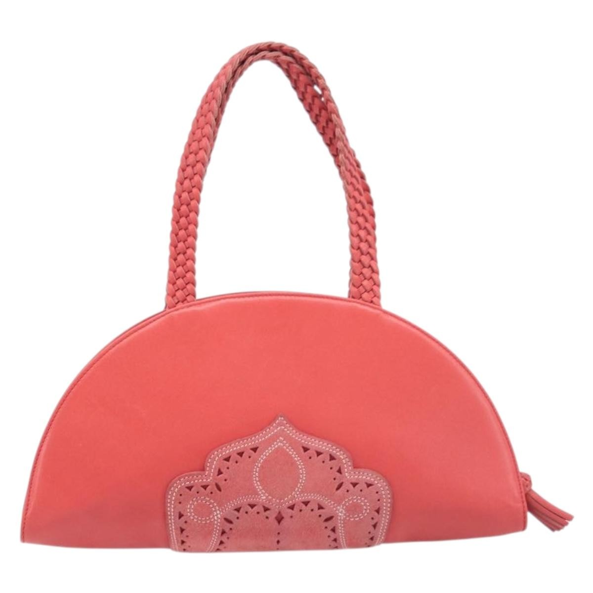 Loewe Shoulder Bag Leather Pink Leather Shoulder Bag Bag (Pre-Owned)