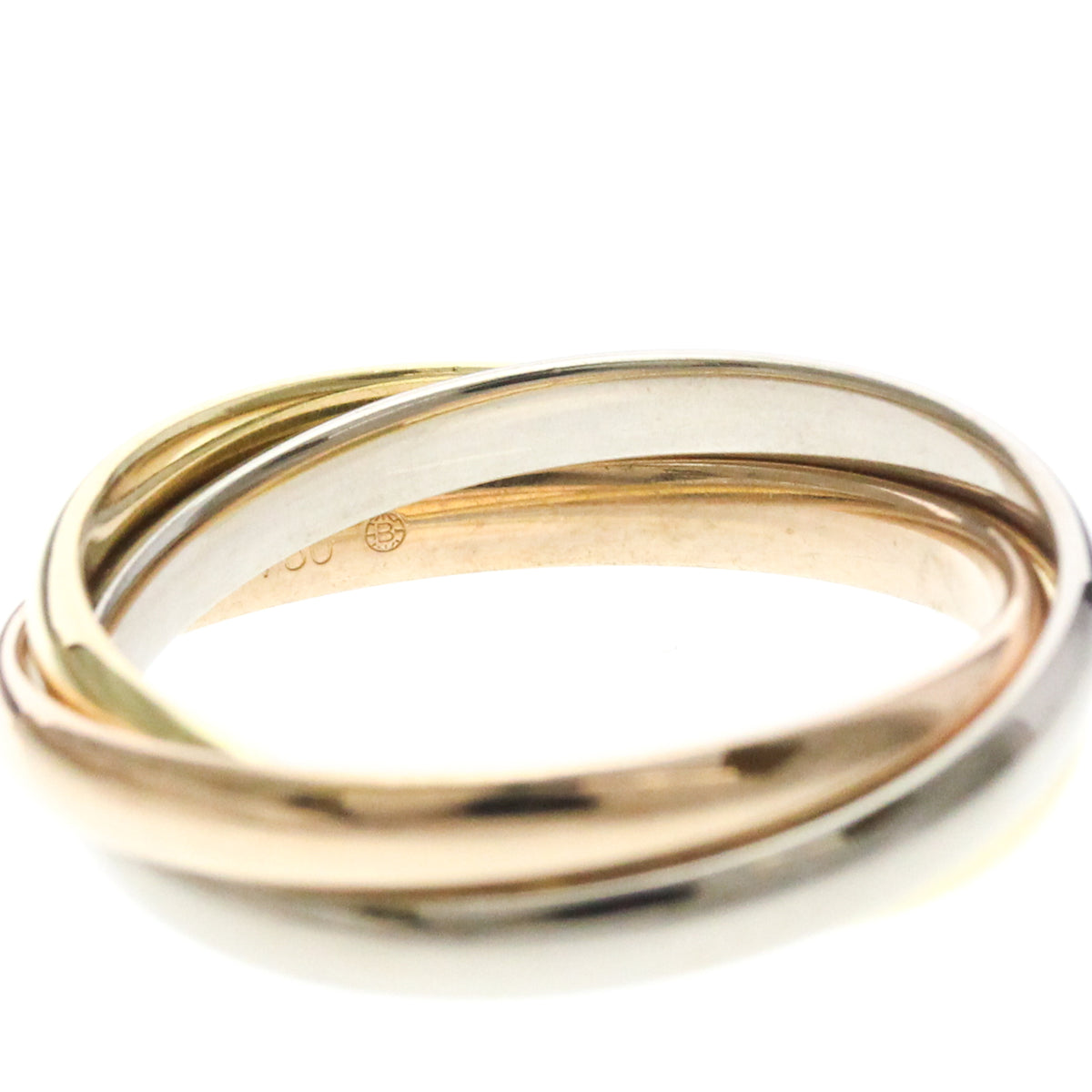 Cartier Trinity 18K Tricolor Gold Gold Gold Ring Jewelry (Pre-Owned)