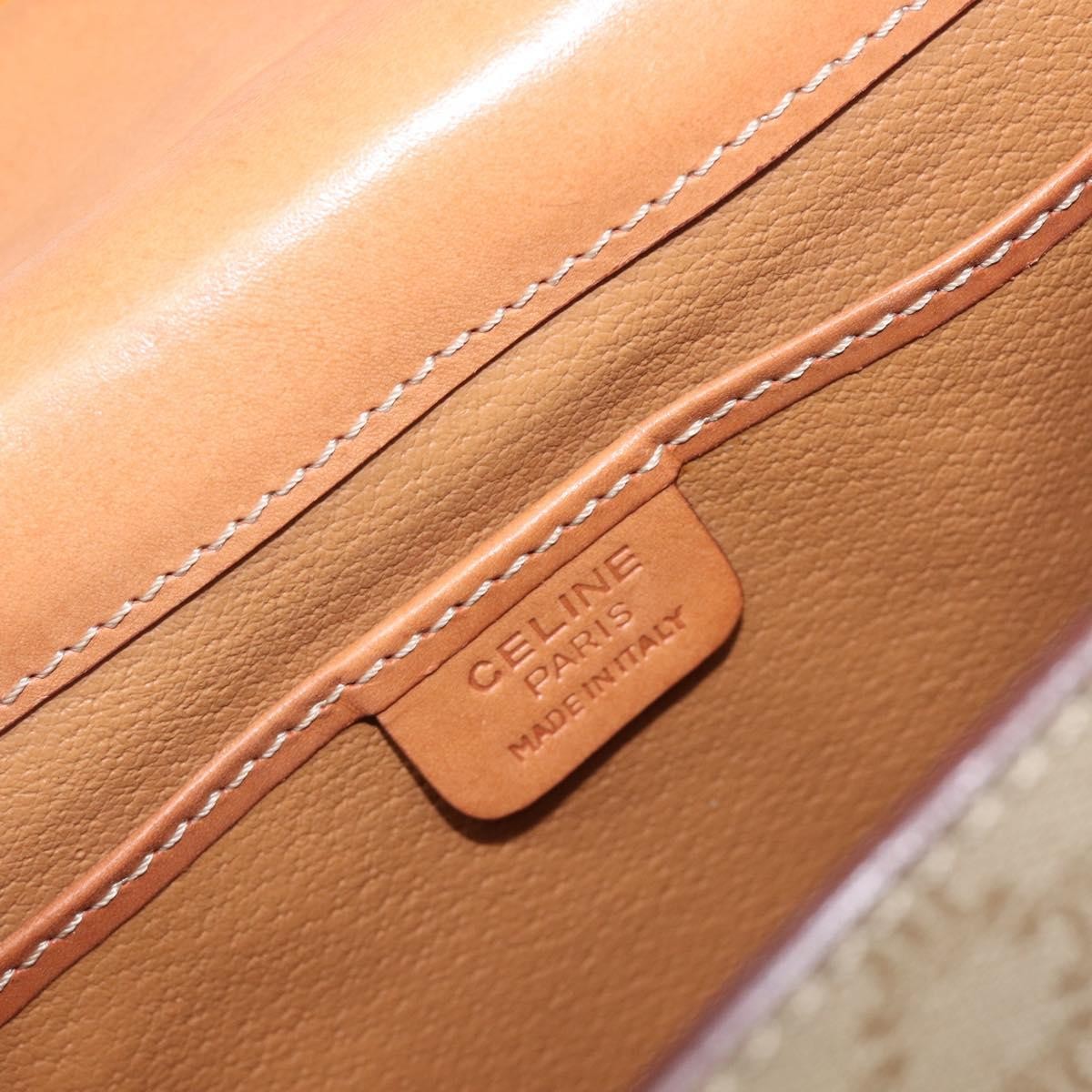 Celine Macadam Leather Beige Canvas Shoulder Bag Bag (Pre-Owned)