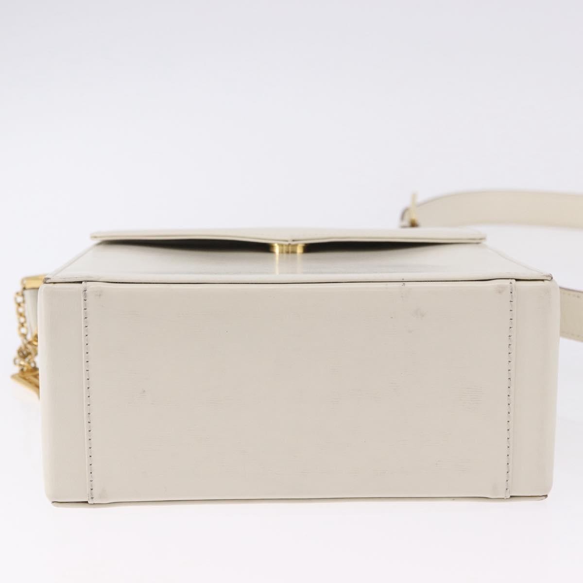 Saint Laurent Vintage Leather Ecru Leather Shoulder Bag Bag (Pre-Owned)