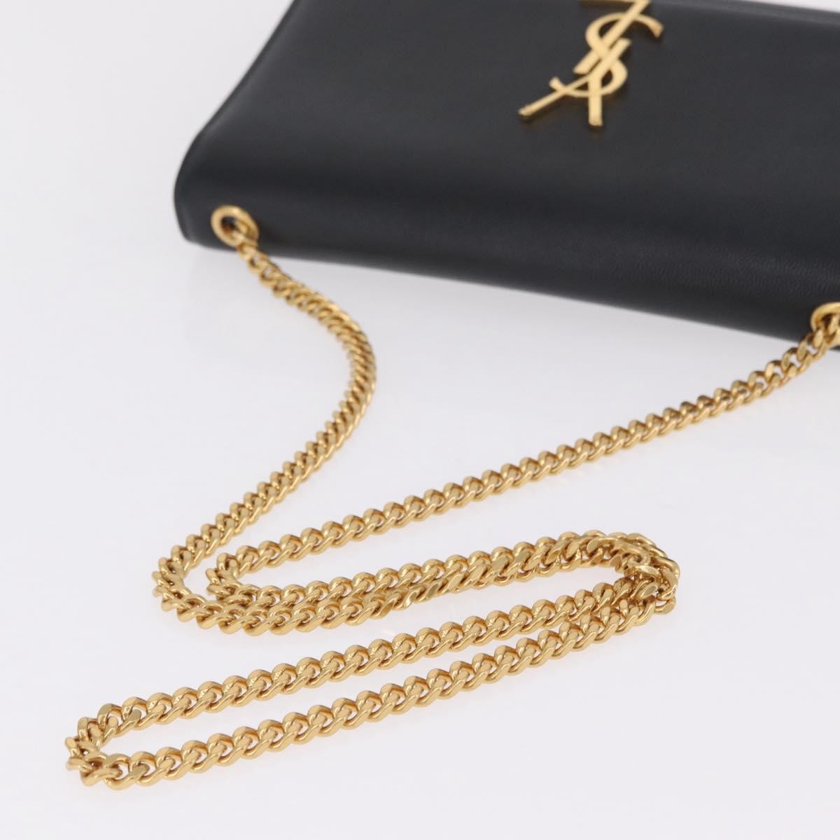 Saint Laurent Classic Monogram Leather Black Leather Crossbody Bag Bag (Pre-Owned)