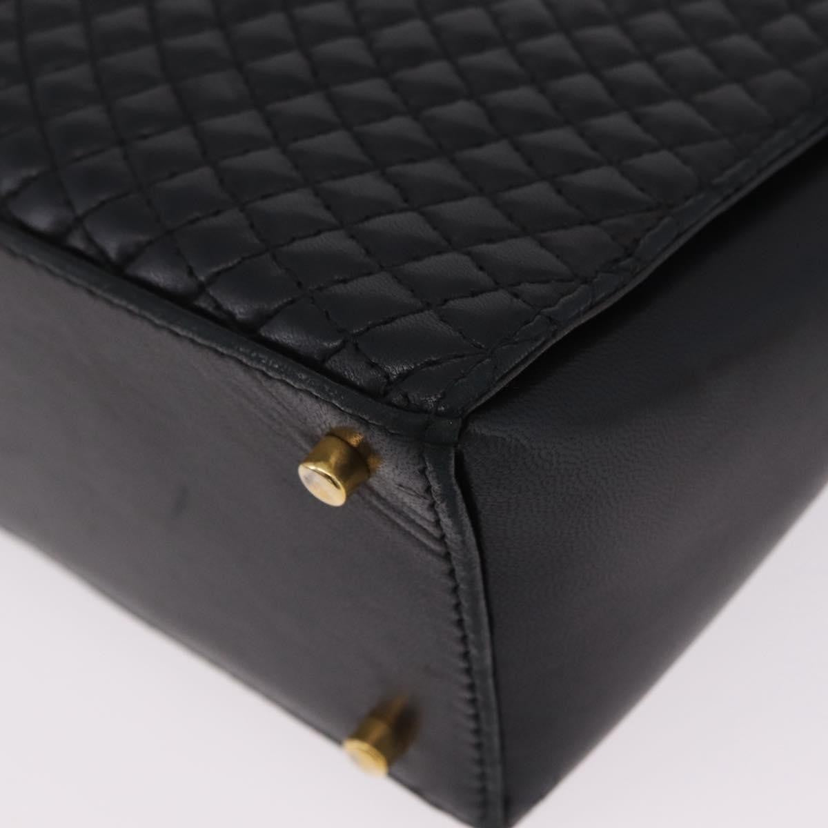 Bally Vintage Chain Quilted Leather Black Leather Shoulder Bag Bag (Pre-Owned)