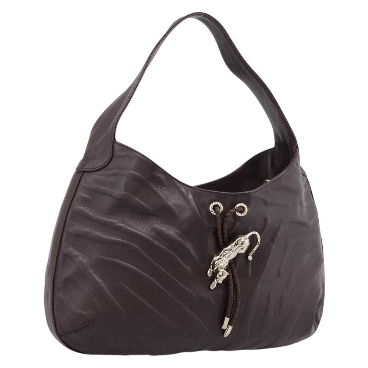 Cartier Panthère Shoulder Leather Brown Leather Shoulder Bag Bag (Pre-Owned)