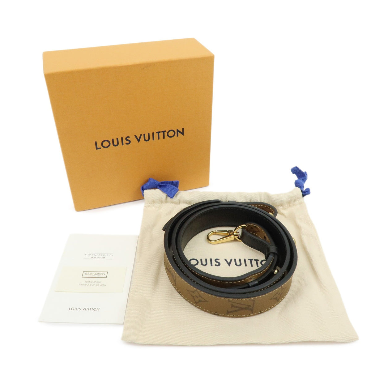 Louis Vuitton Shoulder Strap Reverse Monogram Canvas Brown Canvas Straps Accessory (Pre-Owned)