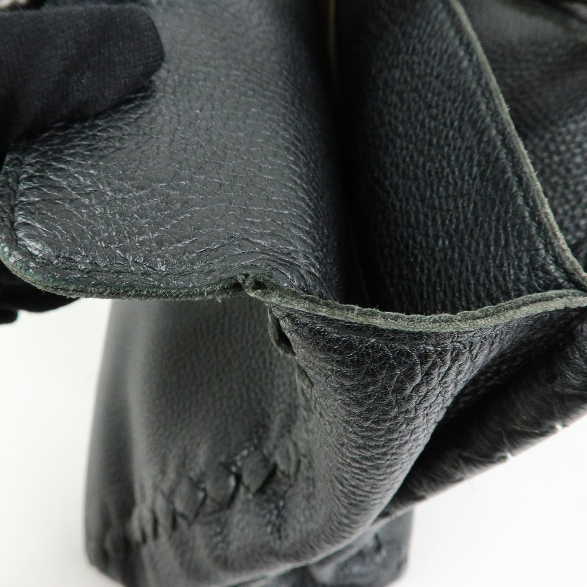 Bottega Veneta A-Shape Leather With Intrecciato Detail Black Leather Tote Bag Bag (Pre-Owned)