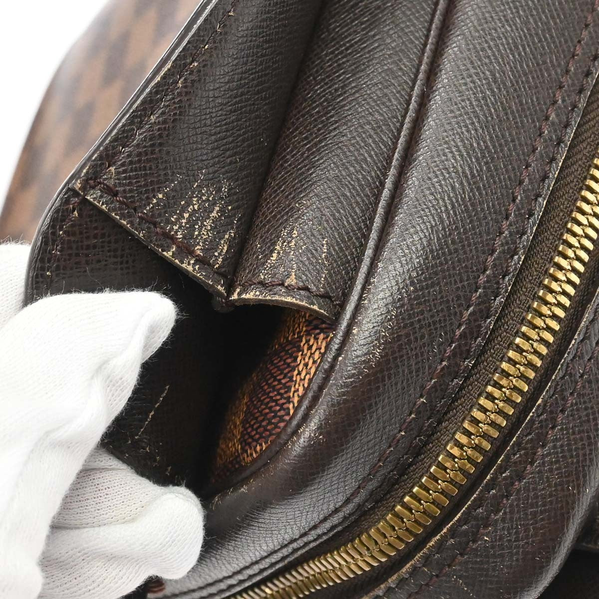 Louis Vuitton Triana Damier Ebene Brown Canvas Handbag (Pre-Owned)