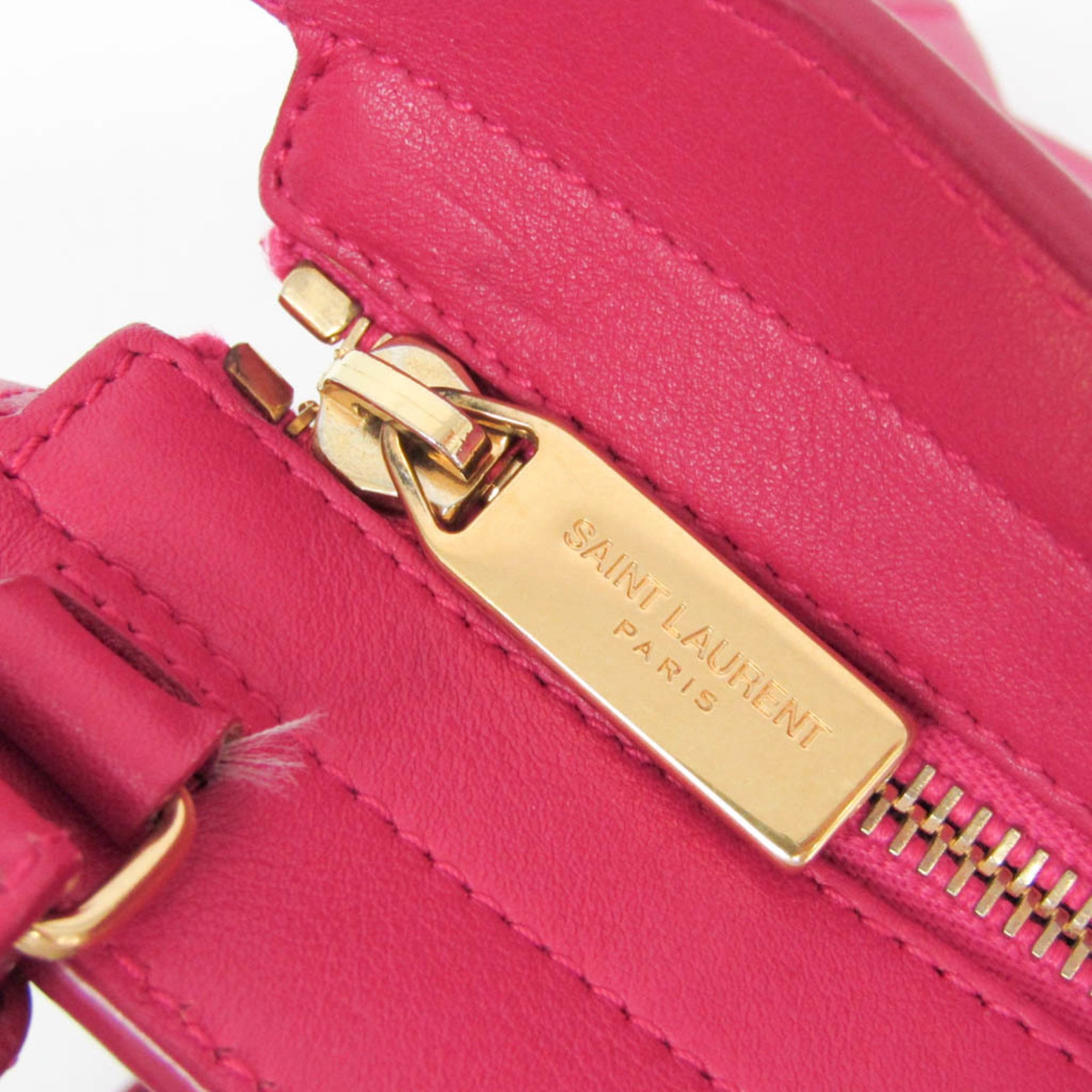Saint Laurent Classic Y Cabas Leather Pink Leather Handbag (Pre-Owned)