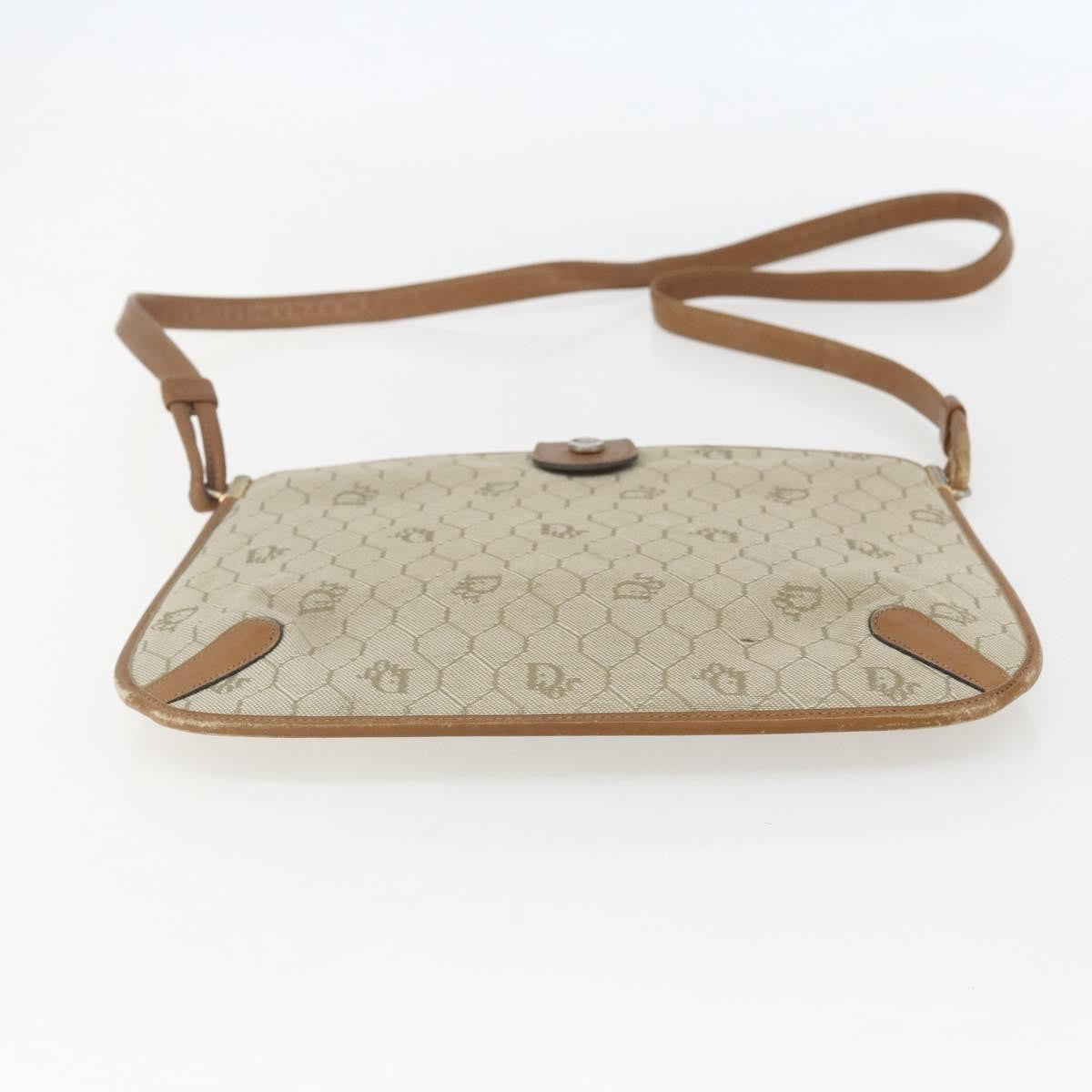 Christian Dior Vintage Honeycomb Canvas And Leather Beige Canvas Shoulder Bag Bag (Pre-Owned)