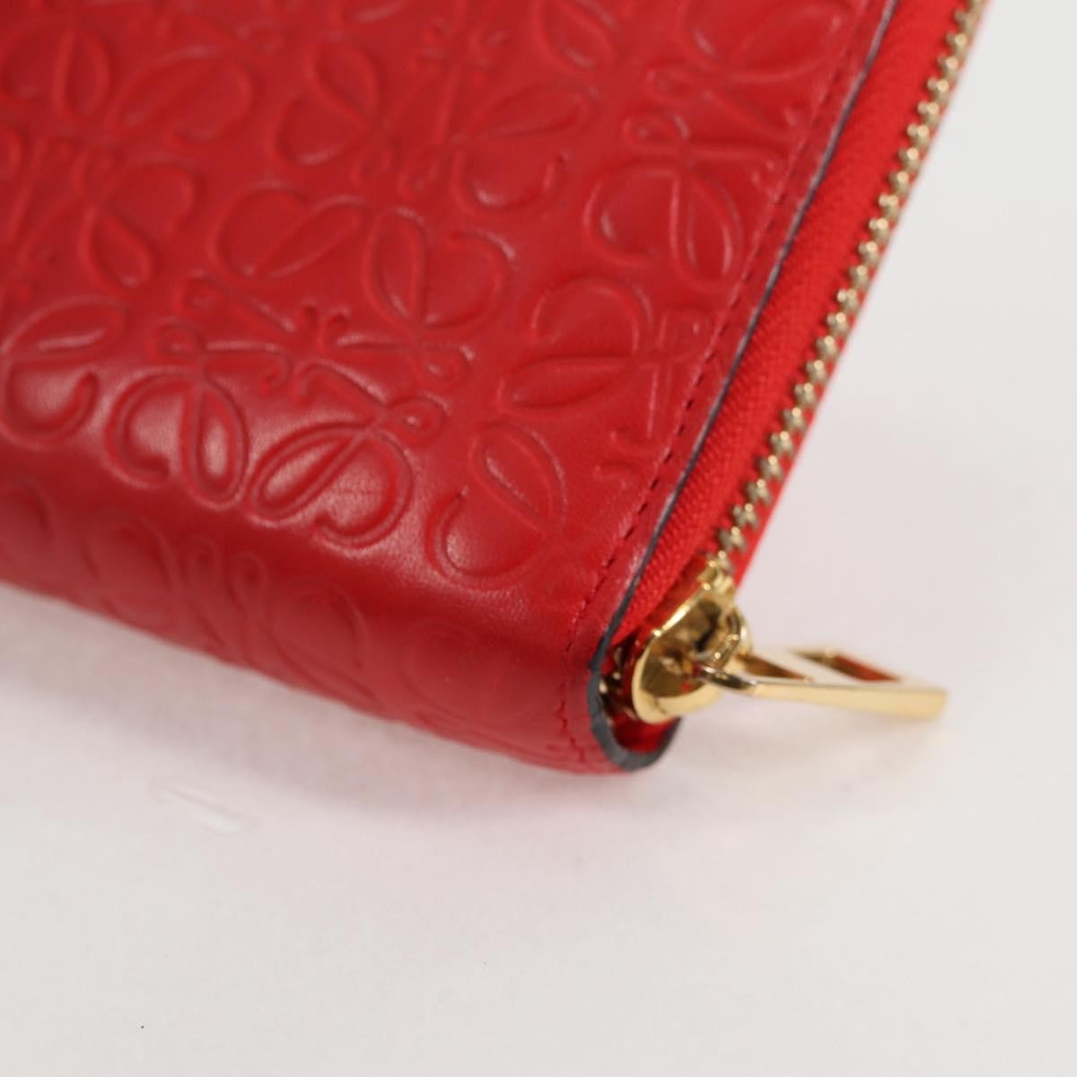 Loewe Anagram Leather Red Leather Wallets Accessory (Pre-Owned)