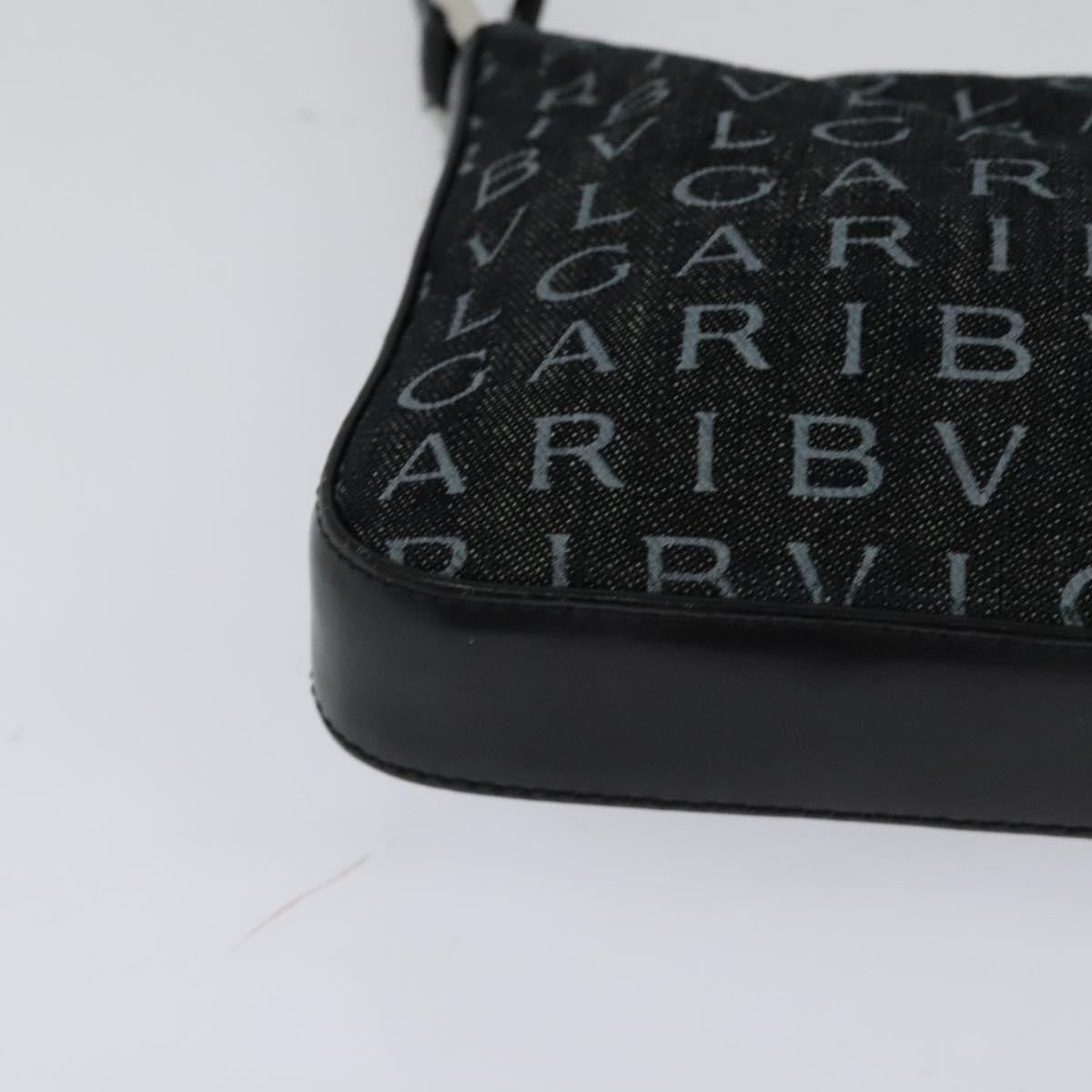 Bvlgari Logomania Canvas Black Canvas Shoulder Bag Bag (Pre-Owned)