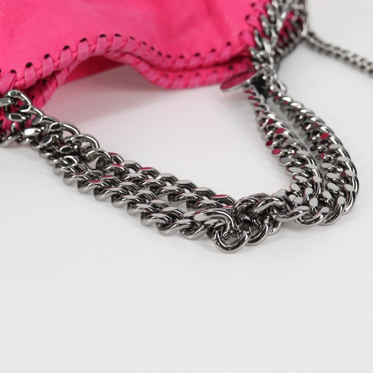 Stella Mccartney Falabella Fold Over Suede Pink Suede Shoulder Bag Bag (Pre-Owned)