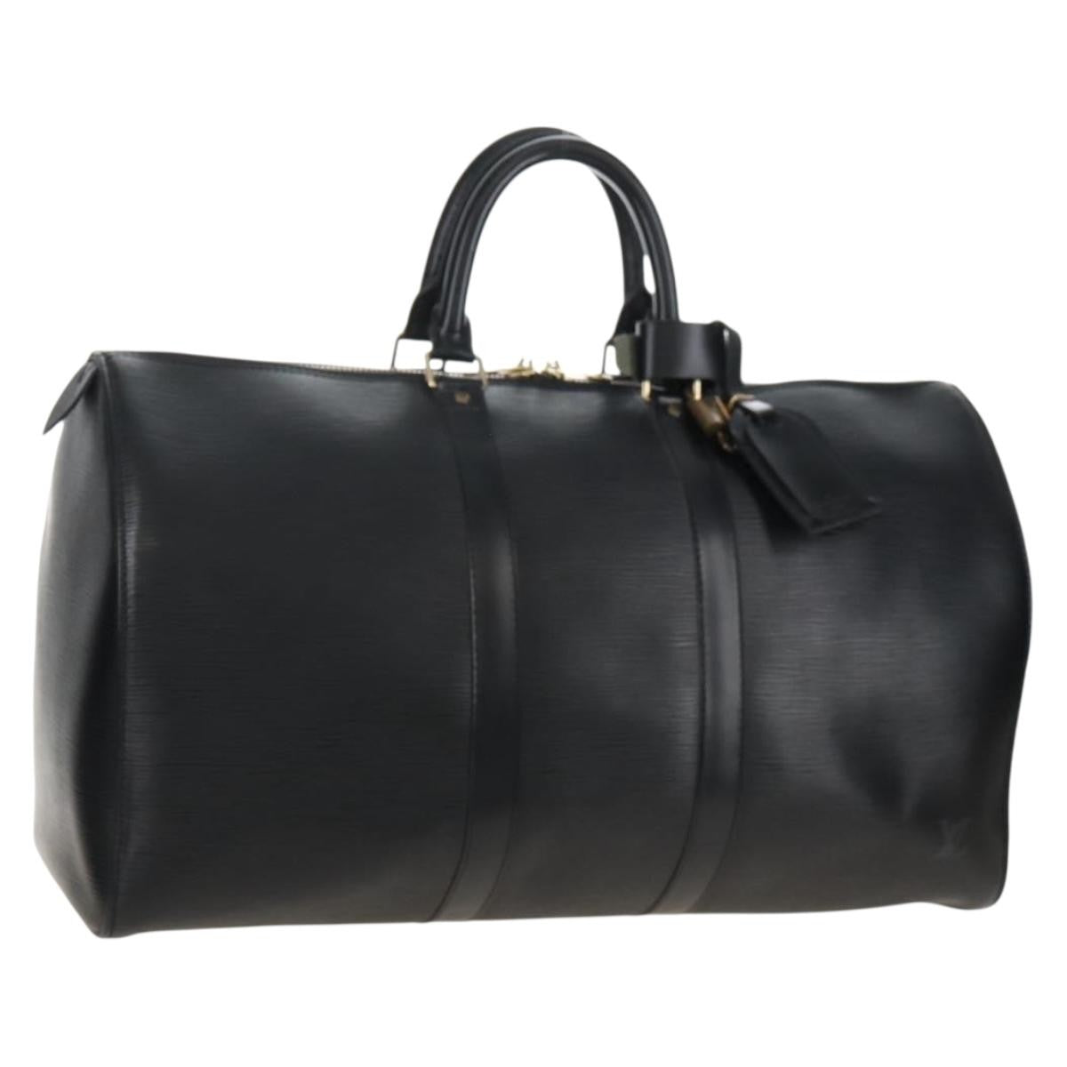 Louis Vuitton Keepall Epi Leather Black Leather Travel Bag Bag (Pre-Owned)
