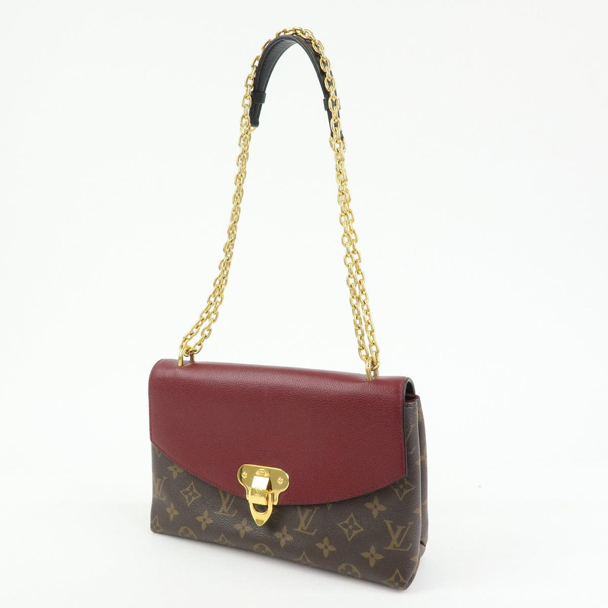 Louis Vuitton Saint Placide Monogram Canvas And Leather Brown Canvas Handbag (Pre-Owned)