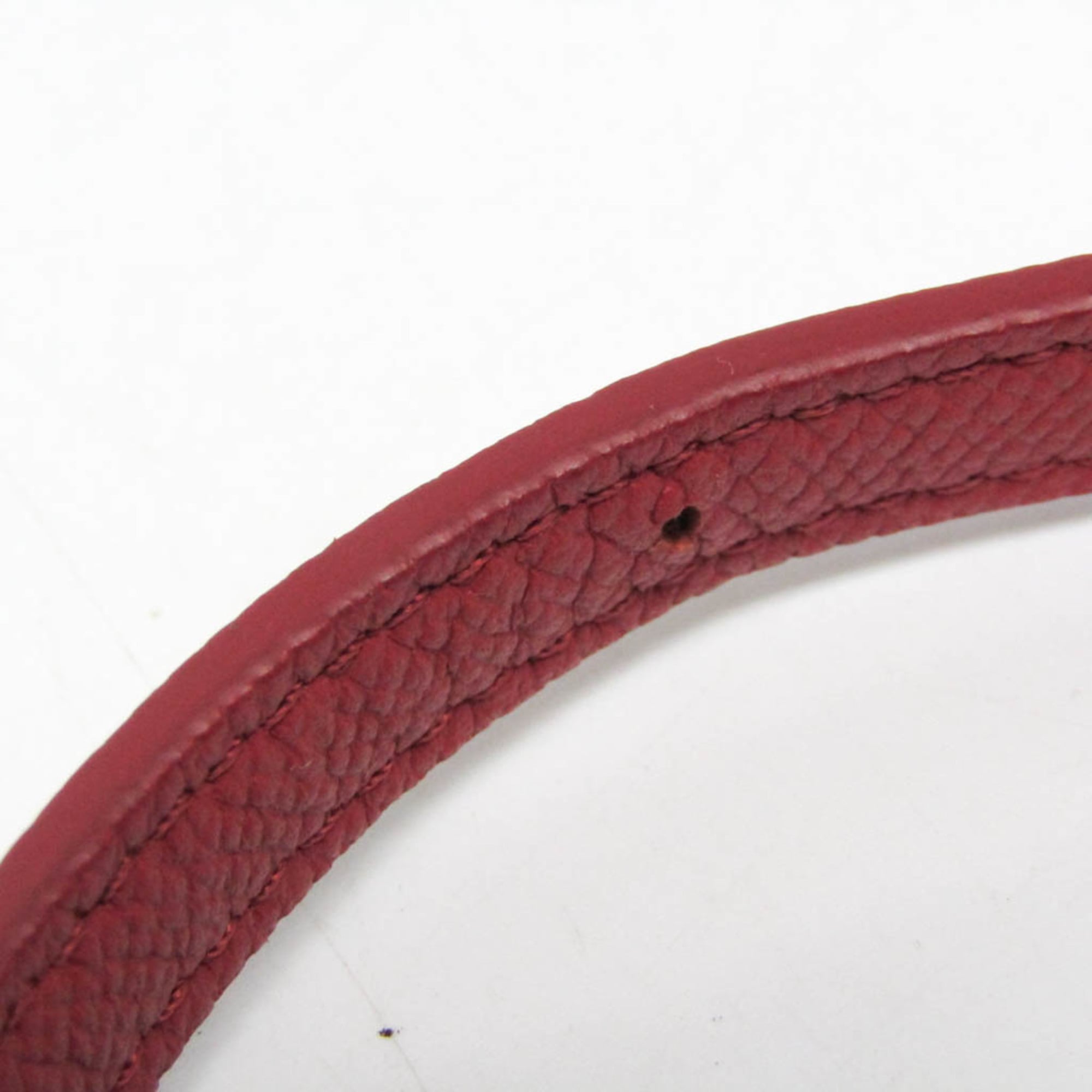 Celine Belt Textured Leather Red Leather Handbag (Pre-Owned)