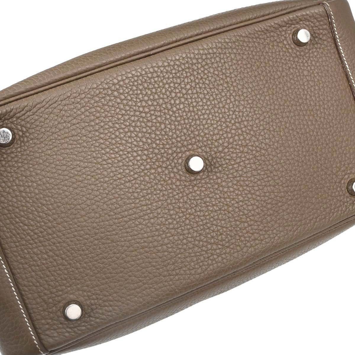 Hermes Lindy Clémence Gray Leather Shoulder Bag Bag (Pre-Owned)