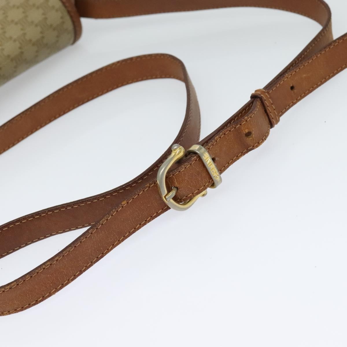Celine Vintage Macadam Canvas And Leather Beige Canvas Shoulder Bag Bag (Pre-Owned)