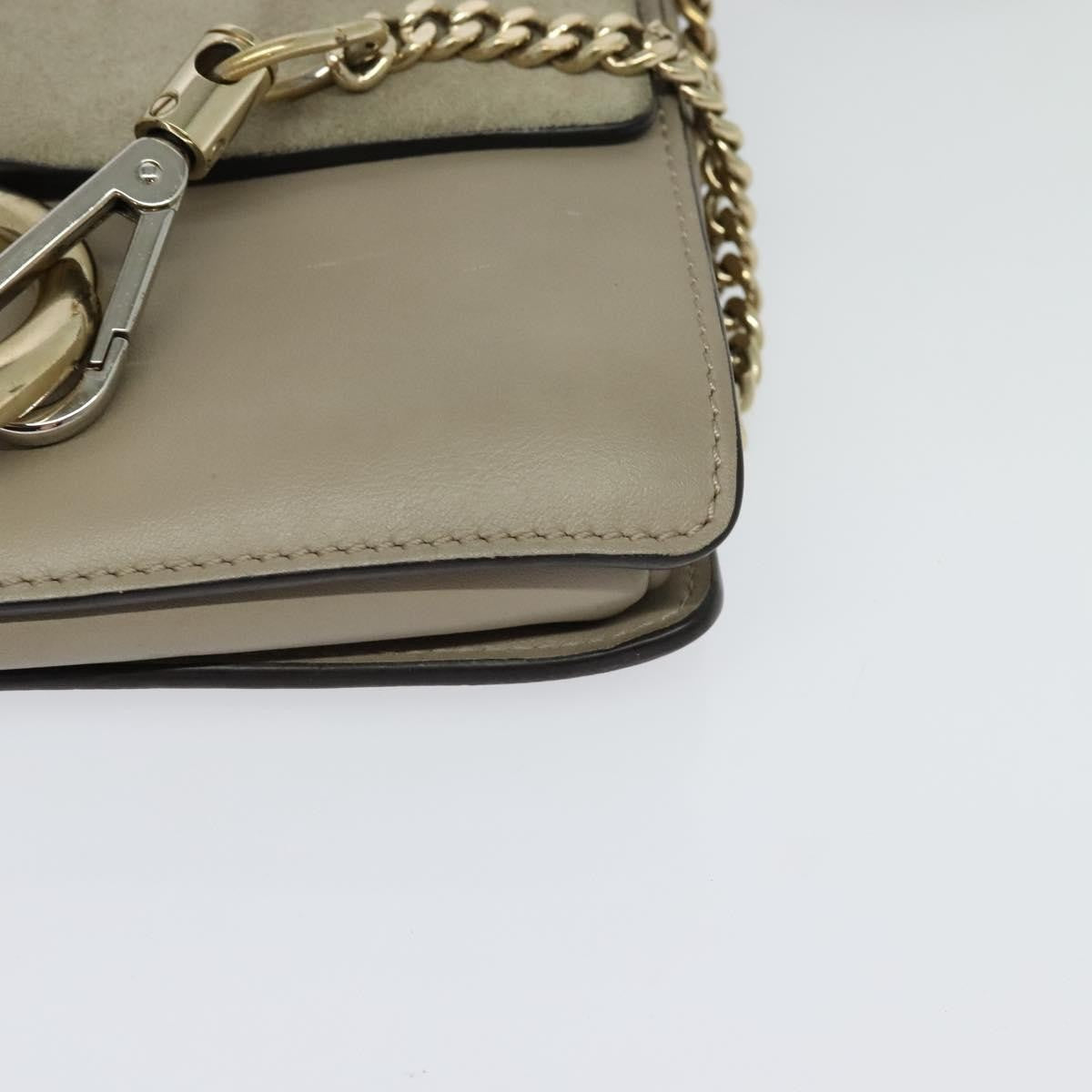 Chloe Faye Leather And Suede Beige Leather Bag (Pre-Owned)
