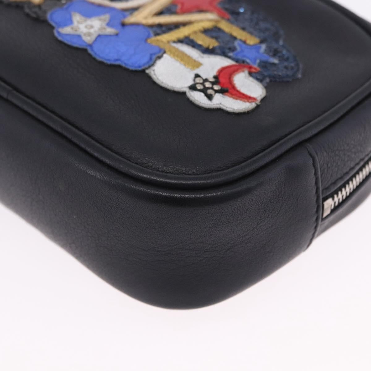 Saint Laurent Classic Monogram Blogger Patch Embellished Leather Black Leather Crossbody Bag Bag (Pre-Owned)