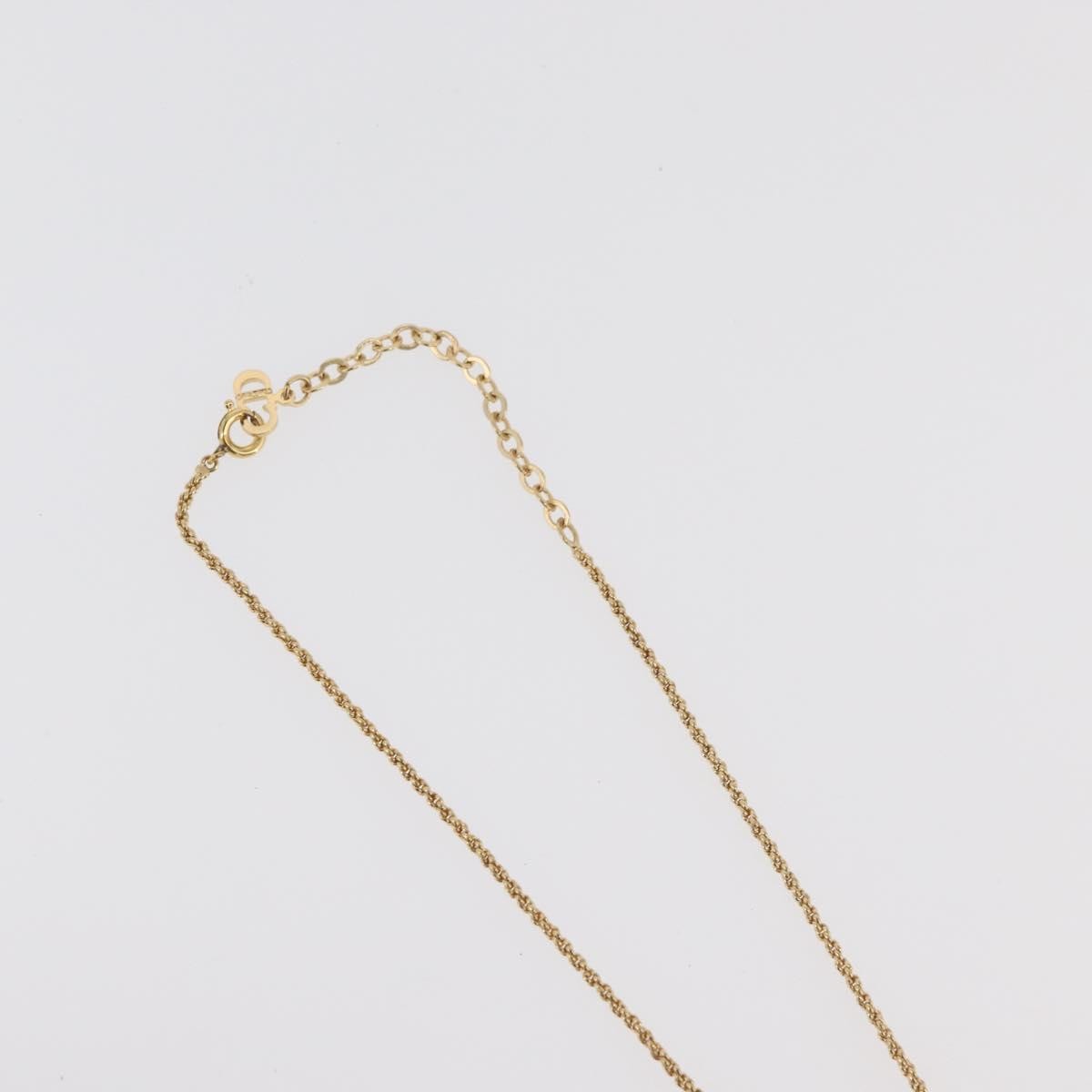 Christian Dior Logo Pendant Metal Gold Metal Necklace Jewelry (Pre-Owned)