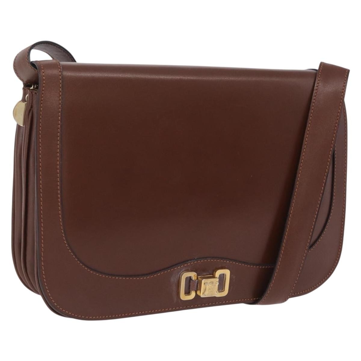 Celine Triomphe Leather Brown Leather Shoulder Bag Bag (Pre-Owned)