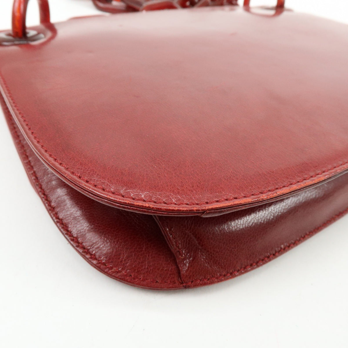 Prada Shoulder Leather Red Leather Shoulder Bag Bag (Pre-Owned)