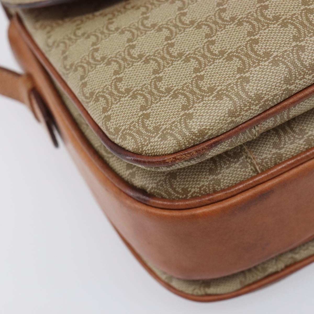 Celine Macadam Shoulder Canvas Beige Canvas Crossbody Bag Bag (Pre-Owned)