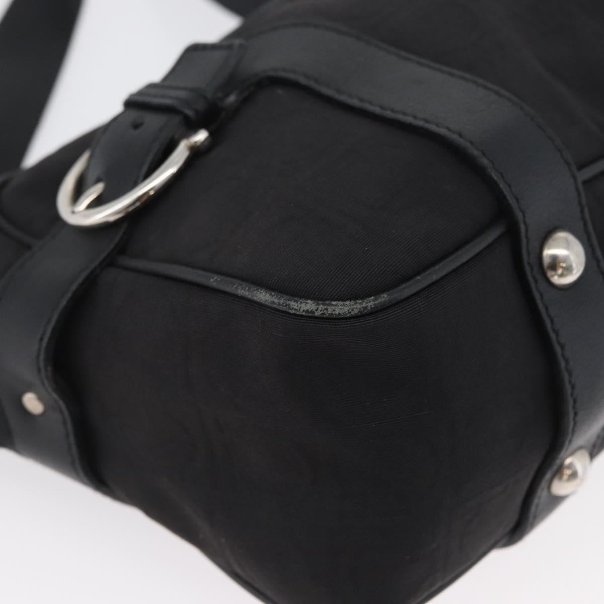 Salvatore Ferragamo Gancini Canvas Black Canvas Shoulder Bag Bag (Pre-Owned)