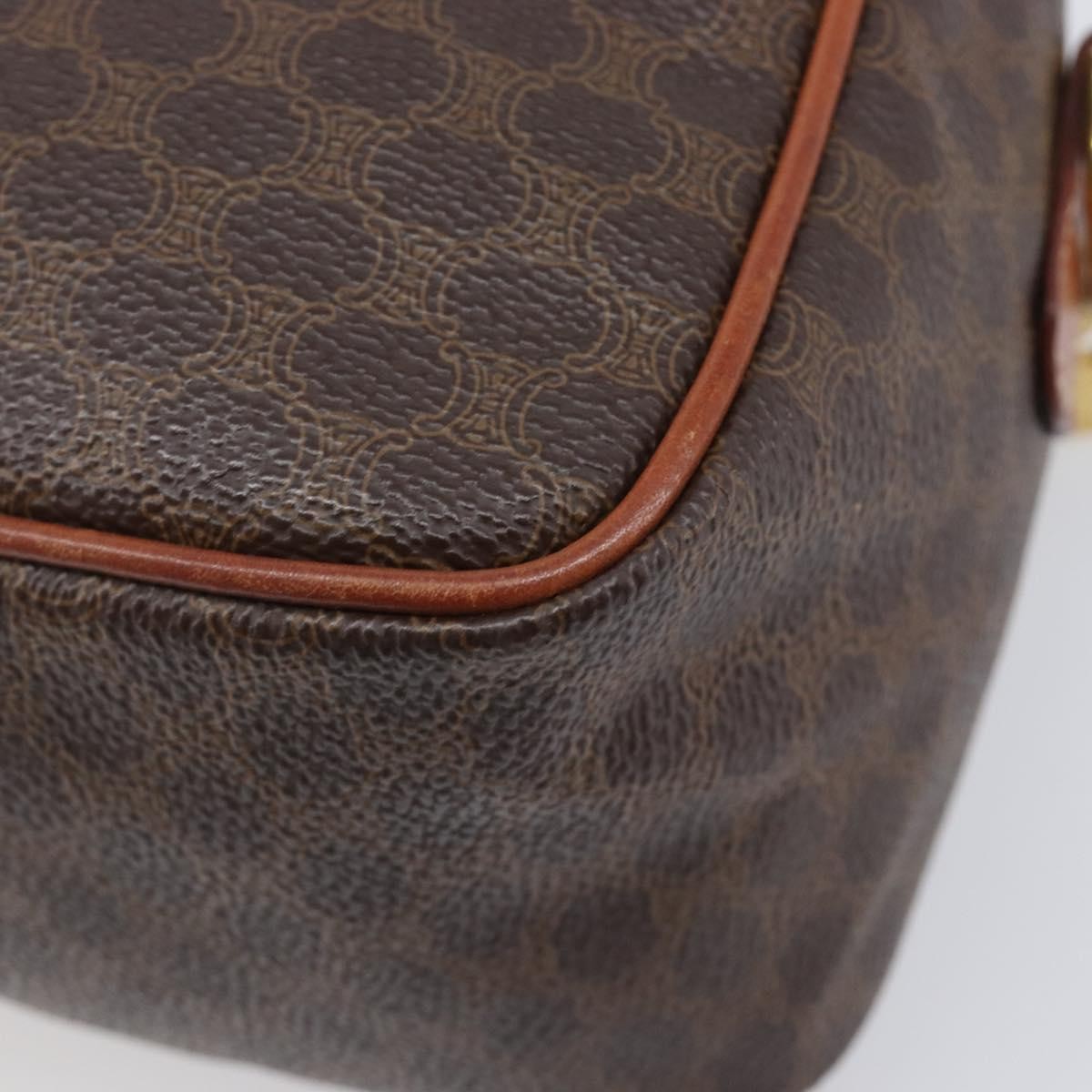 Celine Vintage Handbag Toile Céline Brown Canvas Handbag (Pre-Owned)