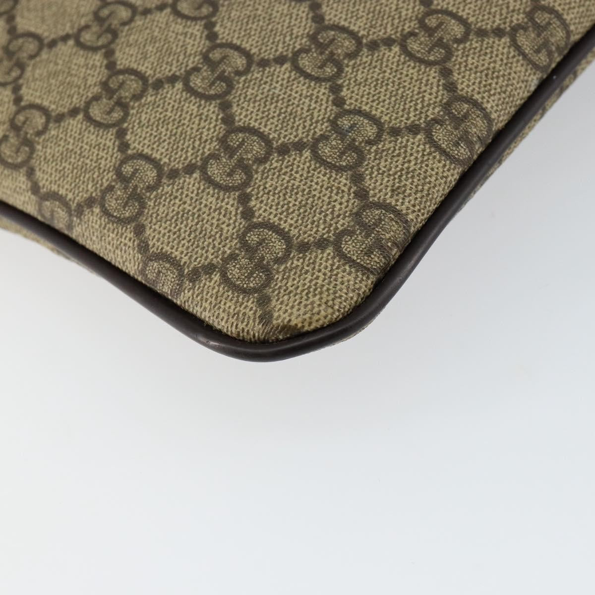 Gucci Flat Messenger Gg Canvas And Leather Beige Canvas Shoulder Bag Bag (Pre-Owned)